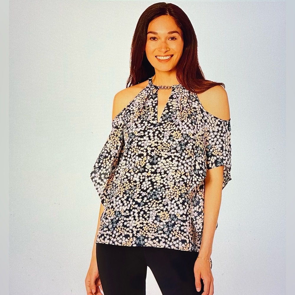 MICHAEL Michael Kors. Top cold shoulder blouse. Size OX